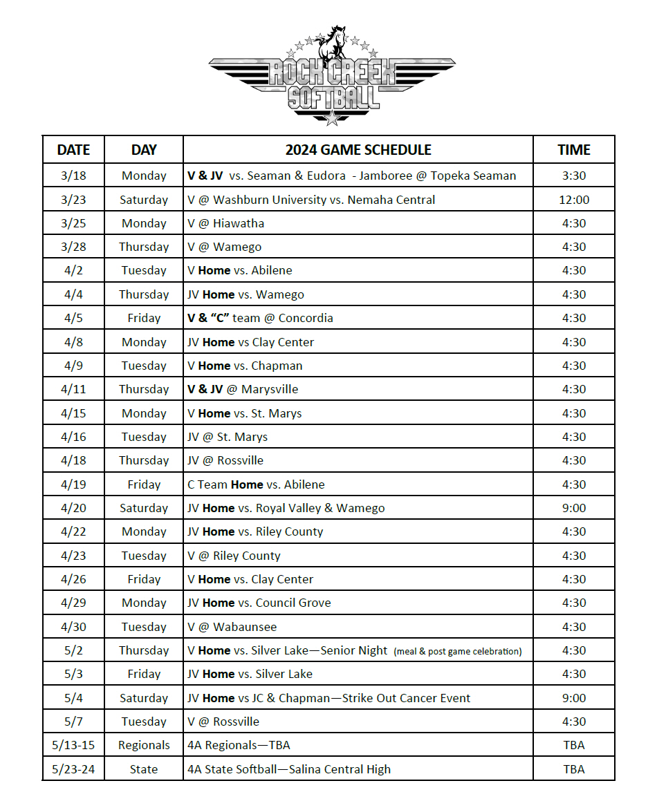 2024 schedule